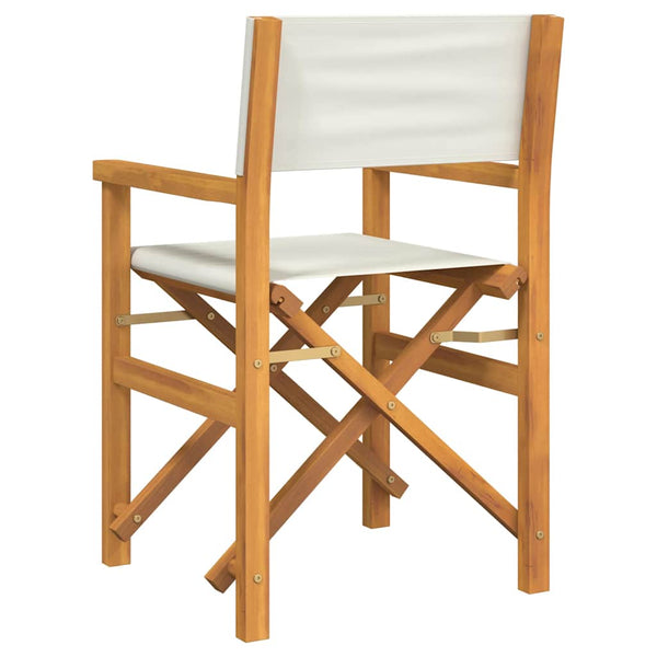 Cremefarbene klappbare Regiestühle Mosnenilor (2 Stück cremefarbenes Teakholz)