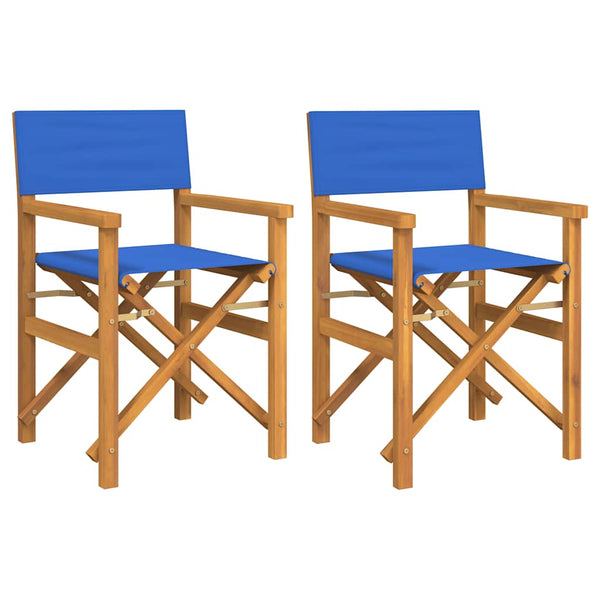 Blaue klappbare Regiestühle Mosnenilor (2 Stück Teak)