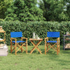 Blaue klappbare Regiestühle Mosnenilor (2 Stück Teak)
