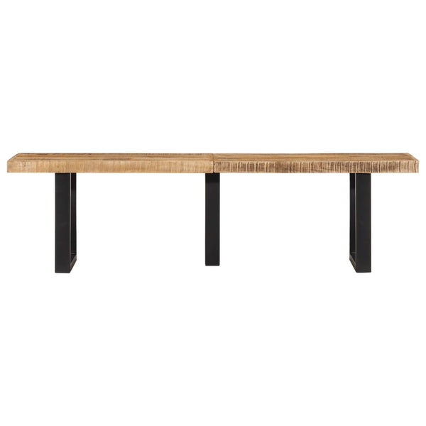Bank Ronela 160 cm (grobes Mangoholz und Stahl)