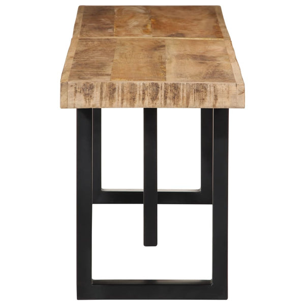 Bank Ronela 160 cm (grobes Mangoholz und Stahl)