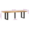 Bank Ronela 160 cm (grobes Mangoholz und Stahl)
