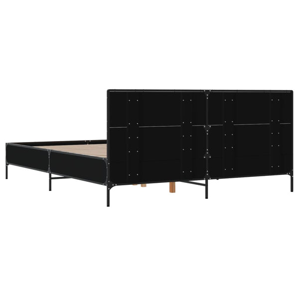 Schwarzer Bettrahmen Edidia 120x200cm (Holz und Metall)