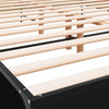 Schwarzer Bettrahmen Edidia 120x200cm (Holz und Metall)