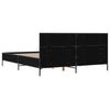 Schwarzes Bettgestell Edidia 140x200cm (Holz und Metall)