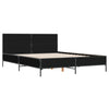 Schwarzes Bettgestell Edidia 150x200cm (Holz und Metall)