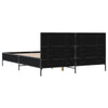 Schwarzes Bettgestell Edidia 150x200cm (Holz und Metall)