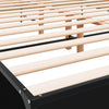 Schwarzes Bettgestell Edidia 150x200cm (Holz und Metall)