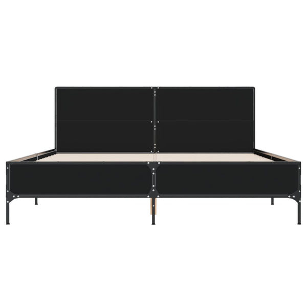 Schwarzer Bettrahmen Edidia 160x200cm (Holz und Metall)