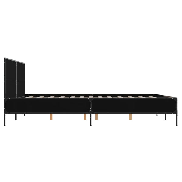 Schwarzer Bettrahmen Edidia 160x200cm (Holz und Metall)