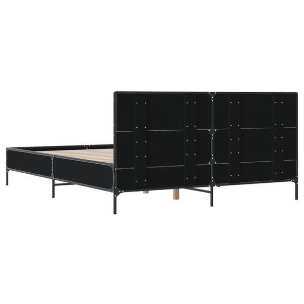 Schwarzer Bettrahmen Edidia 160x200cm (Holz und Metall)