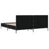 Schwarzes Bettgestell Edidia 200x200cm (Holz und Metall)