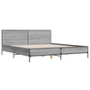 Graues Bettgestell Edidia 200x200cm (Holz und Metall)