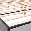 Graues Bettgestell Edidia 200x200cm (Holz und Metall)