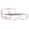 Graues Bettgestell Edidia 200x200cm (Holz und Metall)