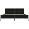 Schwarzes Bettgestell Edidia 135x190cm (Holz und Metall)