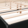 Schwarzes Bettgestell Edidia 135x190cm (Holz und Metall)