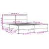 Schwarzes Bettgestell Edidia 135x190cm (Holz und Metall)
