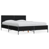 Schwarzes Bettgestell Edidia 140x190cm (Holz und Metall)