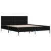 Schwarzes Bettgestell Edidia 140x190cm (Holz und Metall)