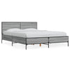 Graues Bettgestell Edidia 140x190cm (Holz und Metall)