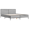Graues Bettgestell Edidia 140x190cm (Holz und Metall)