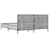 Graues Bettgestell Edidia 140x190cm (Holz und Metall)