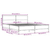 Graues Bettgestell Edidia 140x190cm (Holz und Metall)