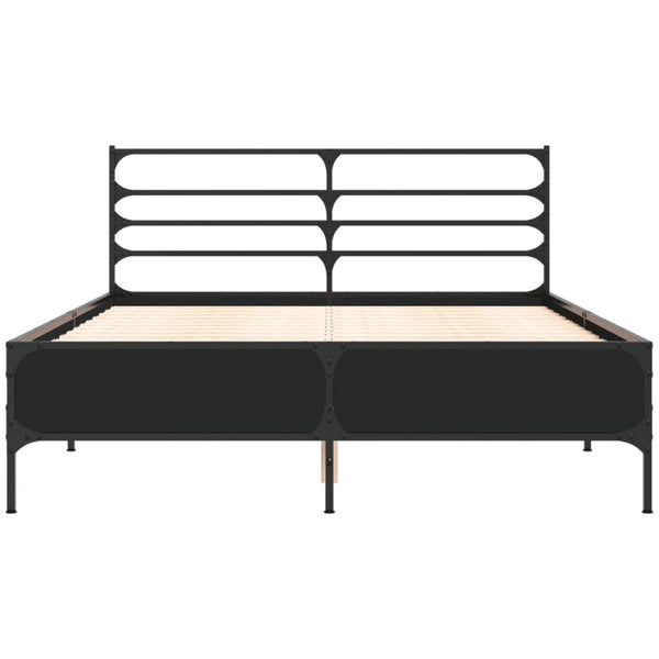 Schwarzer Bettrahmen Evghenie 120x200cm (Holz und Metall)