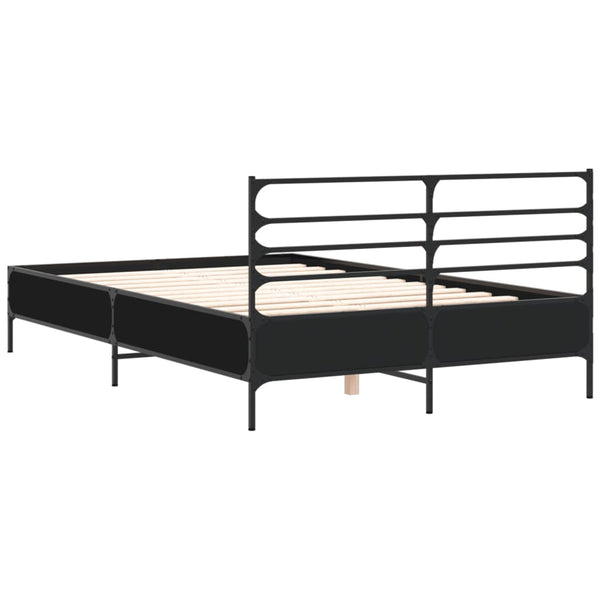 Schwarzer Bettrahmen Evghenie 120x200cm (Holz und Metall)