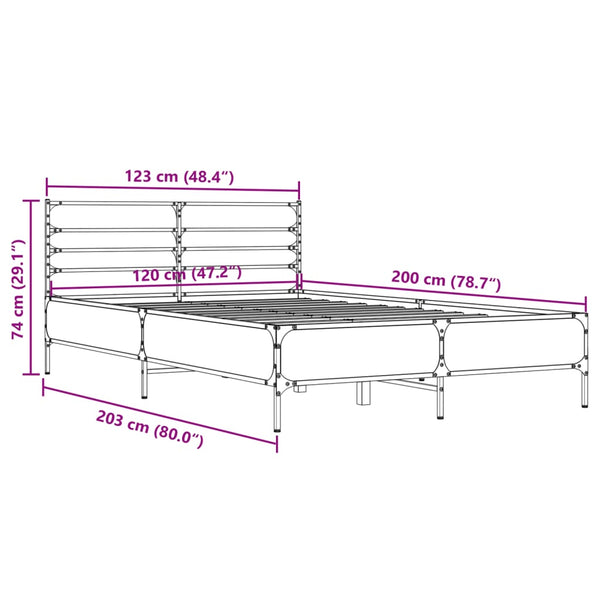Schwarzer Bettrahmen Evghenie 120x200cm (Holz und Metall)