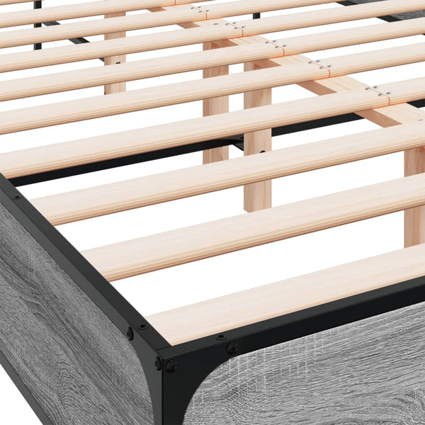 Graues Bettgestell Evghenie 140x200cm (Holz und Metall)