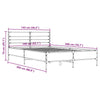 Graues Bettgestell Evghenie 140x200cm (Holz und Metall)