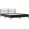 Schwarzes Bettgestell Evghenie 150x200cm (Holz und Metall)
