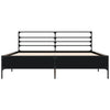 Schwarzes Bettgestell Evghenie 150x200cm (Holz und Metall)