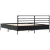 Schwarzes Bettgestell Evghenie 150x200cm (Holz und Metall)