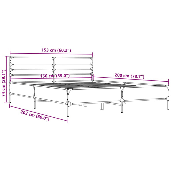 Schwarzes Bettgestell Evghenie 150x200cm (Holz und Metall)