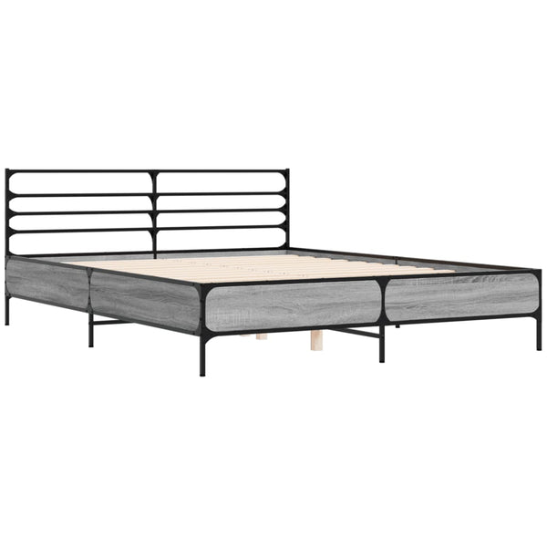 Graues Bettgestell Evghenie 150x200cm (Holz und Metall)