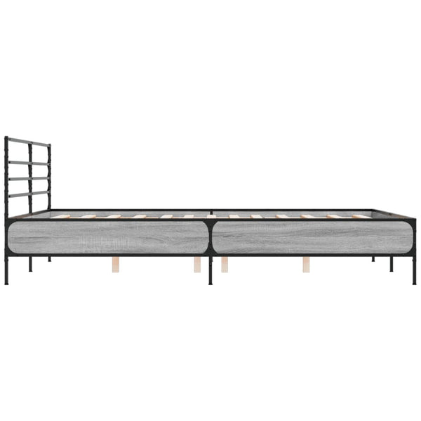 Graues Bettgestell Evghenie 150x200cm (Holz und Metall)