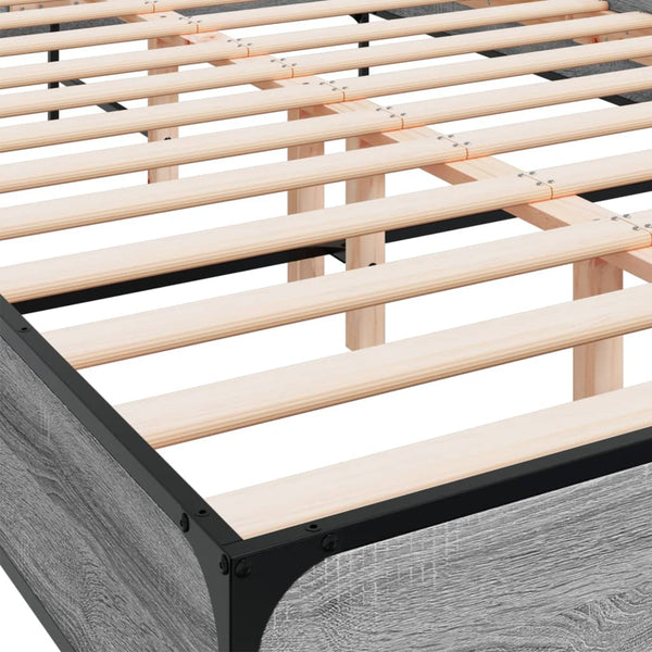 Graues Bettgestell Evghenie 150x200cm (Holz und Metall)