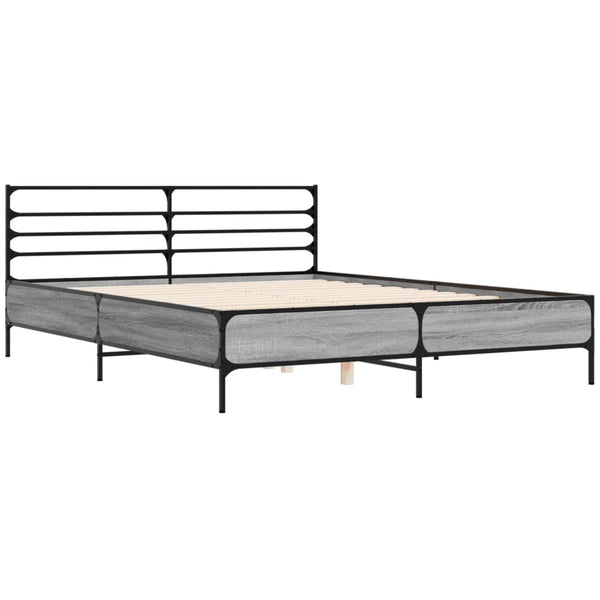 Graues Bettgestell Evghenie 160x200cm (Holz und Metall)