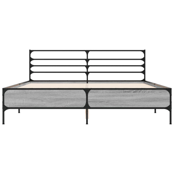 Graues Bettgestell Evghenie 160x200cm (Holz und Metall)