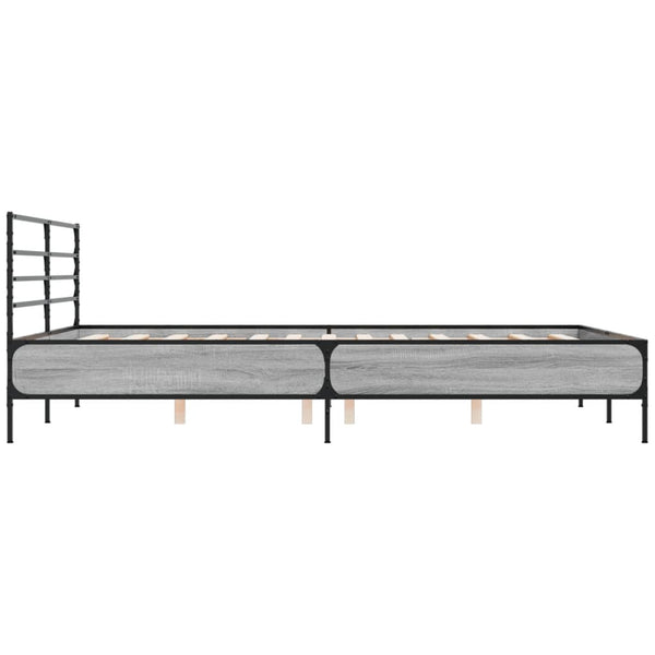 Graues Bettgestell Evghenie 160x200cm (Holz und Metall)