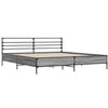 Bettgestell Evghenie Grau 180x200cm (Holz und Metall)