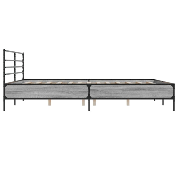 Graues Bettgestell Evghenie 200x200cm (Holz und Metall)