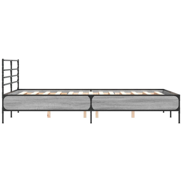 Graues Bettgestell Evghenie 120x190cm (Holz und Metall)