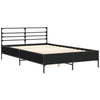 Schwarzes Bettgestell Evghenie 135x190cm (Holz und Metall)