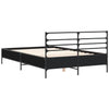 Schwarzes Bettgestell Evghenie 135x190cm (Holz und Metall)