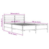 Schwarzes Bettgestell Evghenie 135x190cm (Holz und Metall)