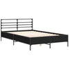 Schwarzes Bettgestell Evghenie 140x190cm (Holz und Metall)